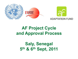 Adaptation Fund Project Cycle and Approval Process