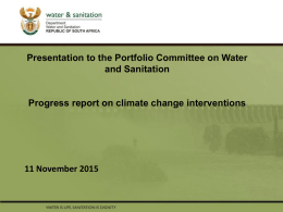 Progress Report on Climate Change Interventions