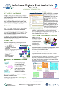 A poster about common metadata for climate