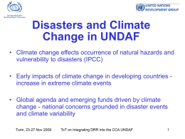 Disasters and Climate Change in UNDAF