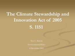 The Climate Stewardship and Innovation Act of 2005 S. 1151