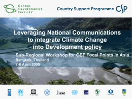 Leveraging National Communications to integrate climate policy into
