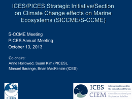 SICCME_2013 - PICES WG27 North Pacific Climate Variability