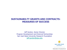 SJSU Sustainability Grants & Contracts