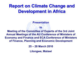 Report on Climate Change and Development in Africa