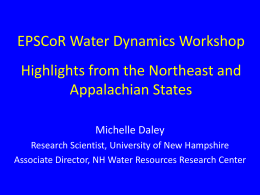 EPSCoR Water Dynamics Workshop Highlights from