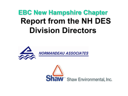EBC New Hampshire Chapter Report from the NH DES Division