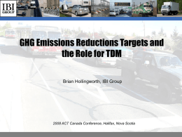 GHG Emission Reductions Targets and the Role for
