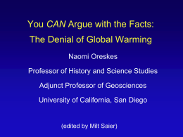 Lecture 5: Cold War Scientists and the Denial of Global Warming