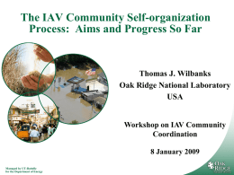 Aims and the Process to Date (Wilbanks)
