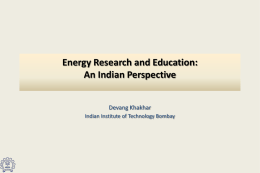 Energy in India - The Role of Research Universities in Addressing