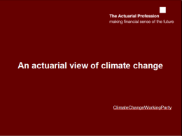 an actuarial view