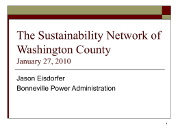 The Sustainability Network of Washington County January 27, 2010