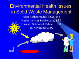 Environmental Health Issues in Solid Waste Management