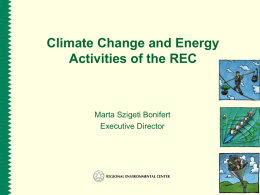 Climate change and energy activities of the REC