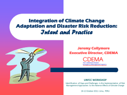 Integration of Climate Change Adaptation and Disaster Risk