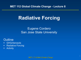 Radiative Forcing - San Jose State University