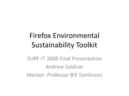 Firefox Environmental Sustainability Toolkit