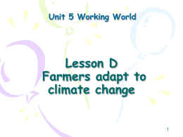 Lesson D Farmers adapt to climate change