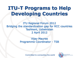ITU-T Programs to Help Developing Countries