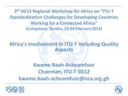 3 SG13 Regional Workshop for Africa on “ITU-T