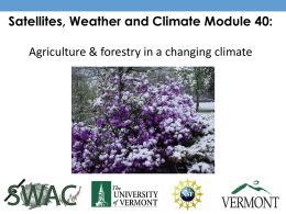 Gardening, agriculture, forests and climate change in Vermont