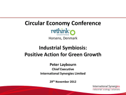 Industrial Symbiosis: Positive Action for Green Growth
