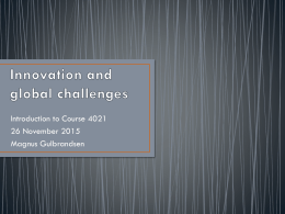 Innovation and global challenges