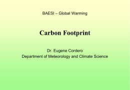 Carbon Footprint - Department of Meteorology and Climate Science