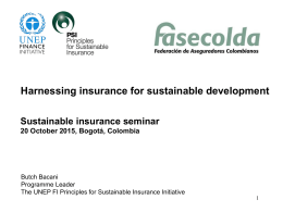 UNEP FI Principles for Sustainable Insurance