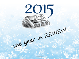 The year 2015 in review