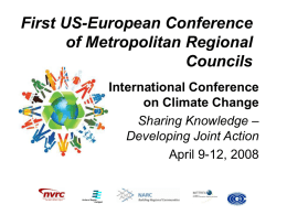 First US-European Conference of Metropolitan Regional Councils