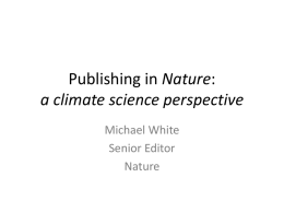 Present and future climate science at Nature