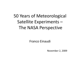 50 Years of Meteorological Satellite Experiments – The NASA