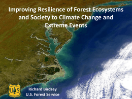 Improving Resilience of Forest Ecosystems and Society to Climate