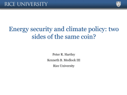 Global climate policy and energy security: two sides of the same coin?