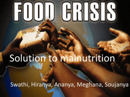 Solution to malnutrition