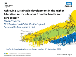 Achieving sustainable development in the Higher Education