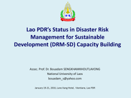 DRM Experience Sharing Lao PDR