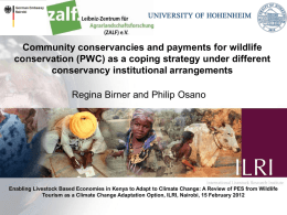 Community conservancies and payments for wildlife