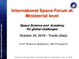 International Space Forum International Astronautical Federation