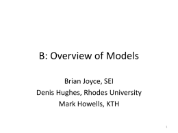 B: Overview of Models - ClimDev