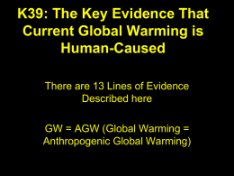Summary: Key Evidence Global Warming is Human