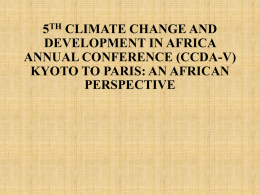 FROM KYOTO TO PARIS: AN AFRICAN PERSPECTIVE