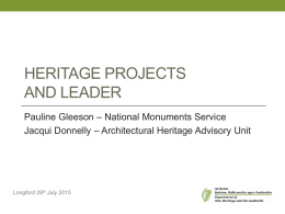 Heritage Projects and LEADER - Department of Arts, Heritage and