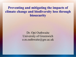 Preventing and mitigating the impacts of climate change and