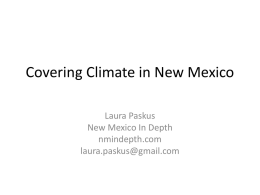 Emerging Issues [Covering Climate in New Mexico]