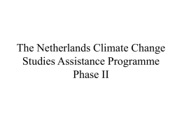 The Netherlands Climate Change Studies Assistance Programme