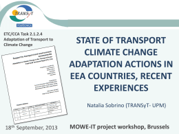 Adaptation Actions in EEA Countries - MOWE-IT