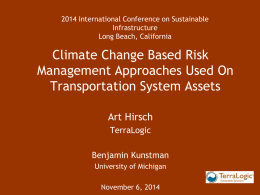 Climate Change Based Risk Management Approaches Used on